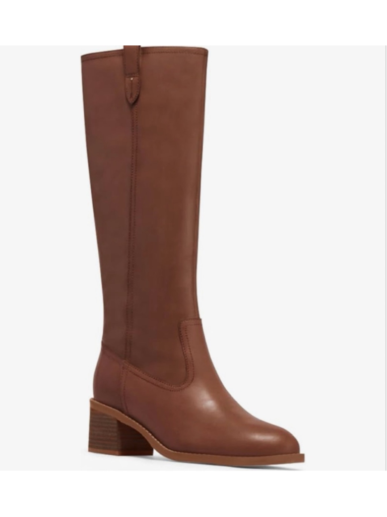 New Coutgo Brown Knee High Low Chunky Heel Round Toe Tall Boots 9